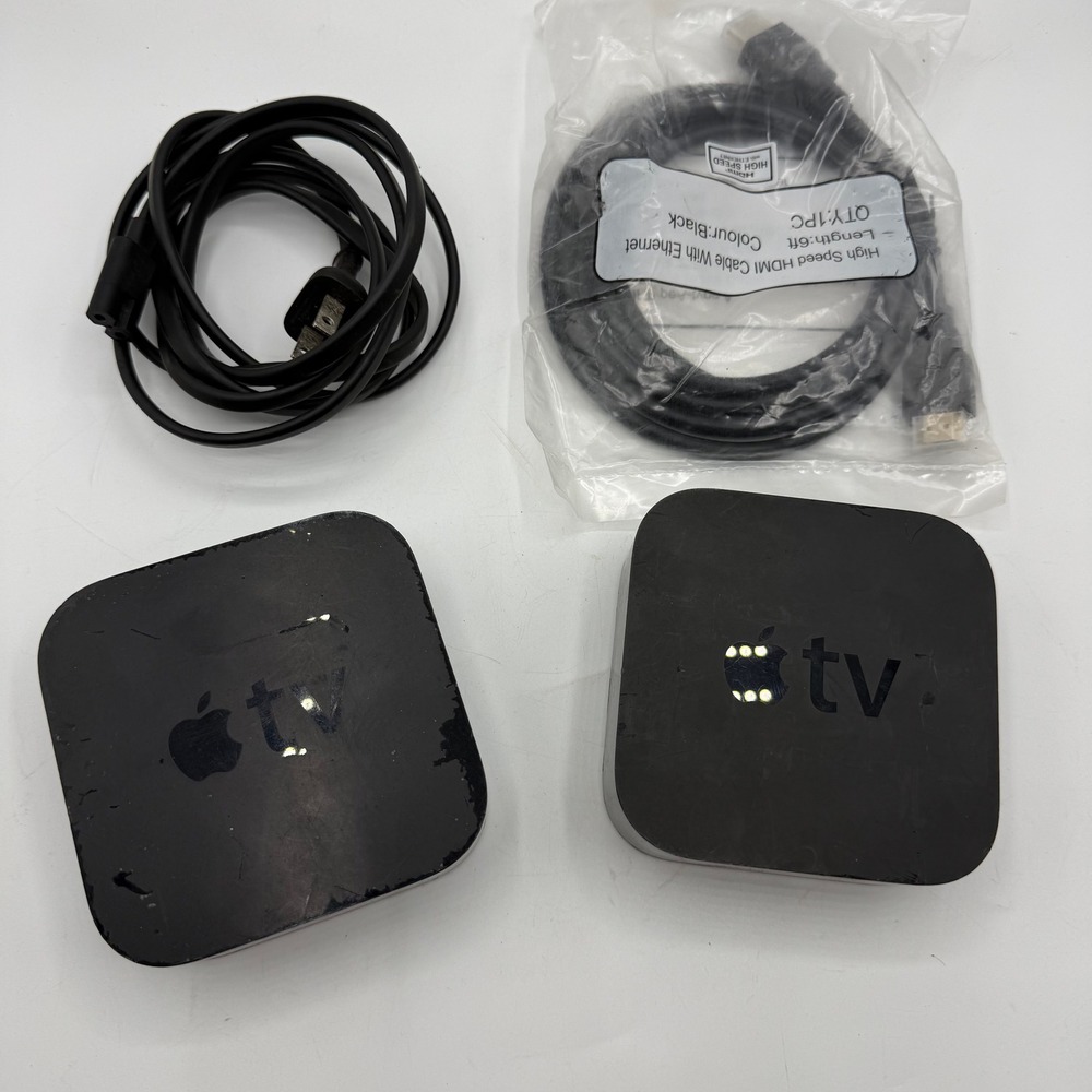 Apple TV 4th Gen A1625 32GB Black Lot of 2 Streaming Media Players No Remotes